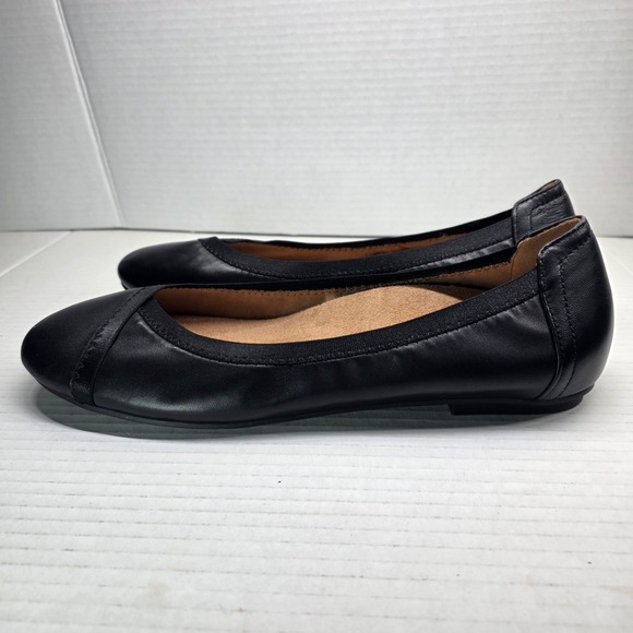 Vionic Caroll Women's 9.5 Black Leather Ballet Flats Orthotic Comfort - Picture 6 of 12
